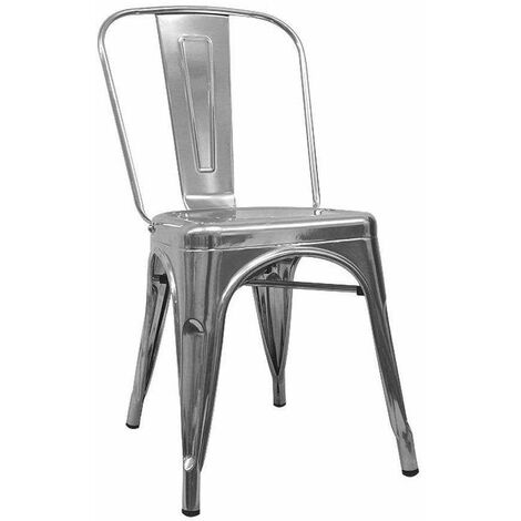 Silla de metal en acabado plata, 86 cm(alto)44 cm(ancho)47 cm(largo)