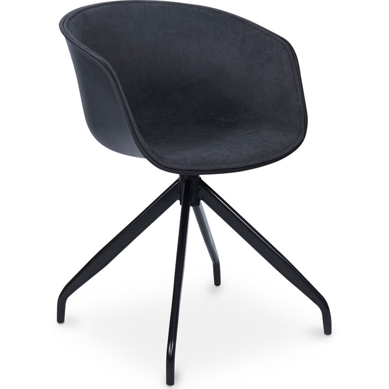

Silla de oficina acolchada negra de diseño Gris oscuro