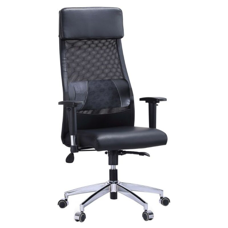 

Silla de escritorio Airflow oficina despacho cojín lumbar altura regulable 120-128x65x65 cm COLOR NEGRO