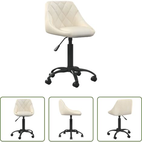 Silla de oficina ajustable -  Silla de oficina de terciopelo crema