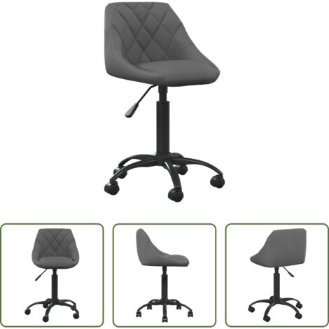 Silla de oficina ajustable -  Silla de oficina de terciopelo gris oscuro