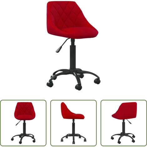 Silla de oficina ajustable -  Silla de oficina de terciopelo rojo tinto