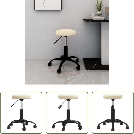 Silla de oficina ajustable -  Silla de oficina giratoria de terciopelo crema