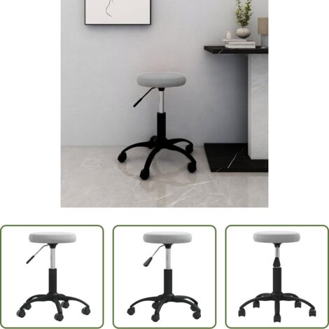 Silla de oficina ajustable -  Silla de oficina giratoria de terciopelo gris claro