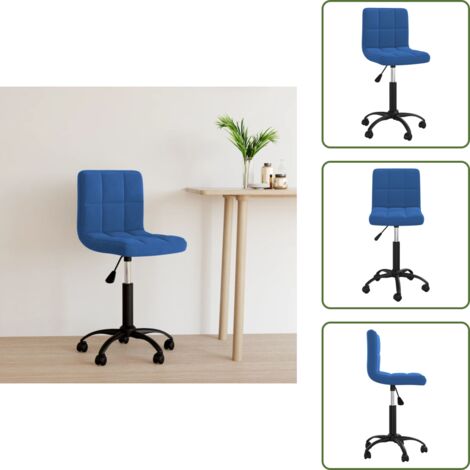 Silla de oficina ajustable - vidaXL Silla de oficina giratoria de terciopelo azul - Silla de oficina con ruedas