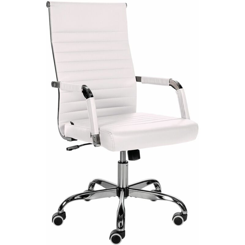 

CLP - Silla De Oficina Amadora En Cuero PU o Tela Blanco Cuero sintético