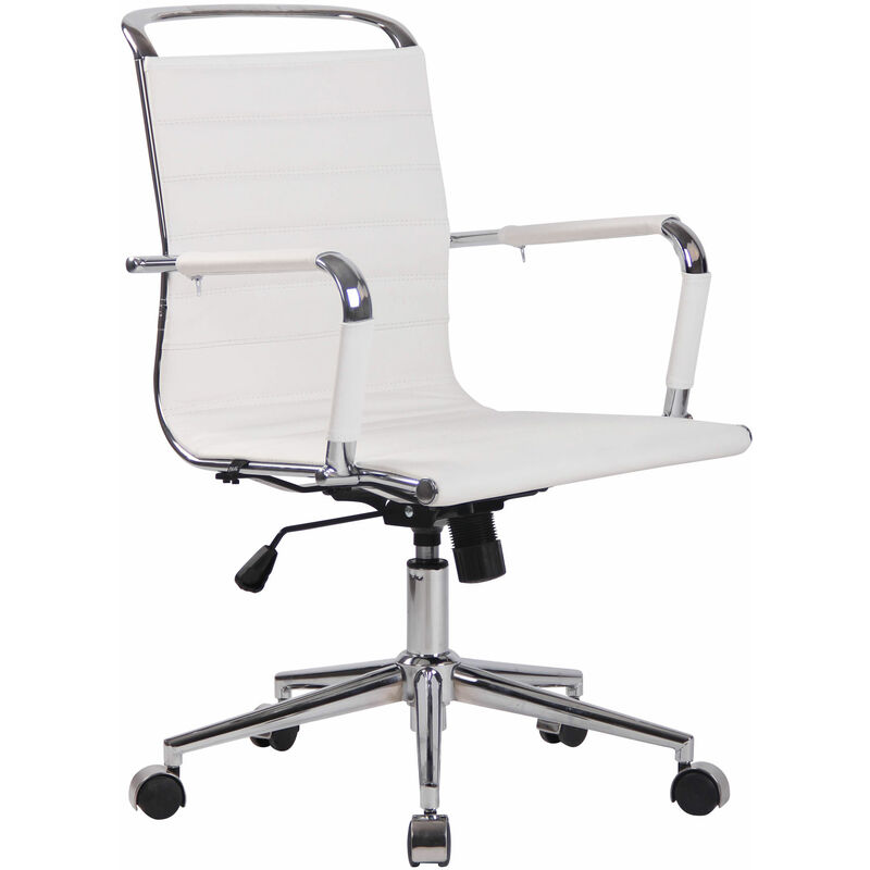 

Silla De Oficina Barton Blanco Cuero auténtico
