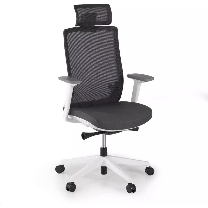 

Silla de oficina Boston white, con reposacabezas red negra - gris