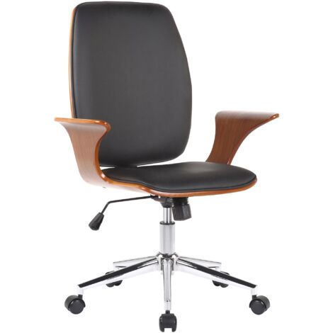 Silla De Oficina Burbank Nogal/negro Simil cuero
