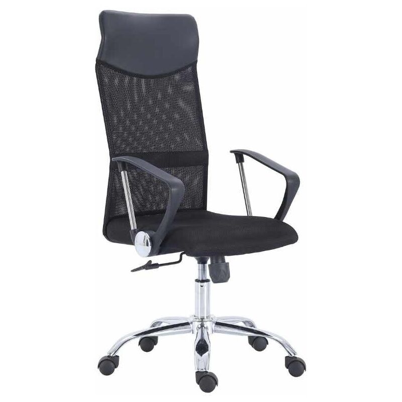 

Sillón de oficina Coach con reposabrazos color negro despacho tejido transpirable mueble 112-122x60x60cm