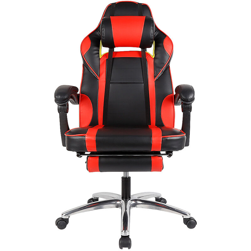 

Silla de Oficina con Asiento expandido | Altura Ajustable | Diseño ergonómico| - Negro y rojo