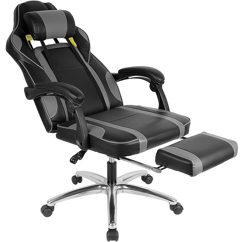 

Silla de Oficina con Asiento expandido | Altura Ajustable | Diseño ergonómico| - Negro y Gris