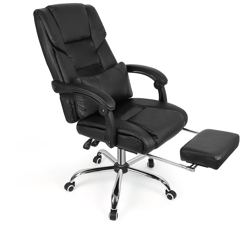 

Silla de oficina con reposapiés, Silla de gaming, Silla ergonómica para computadora, Negro ES