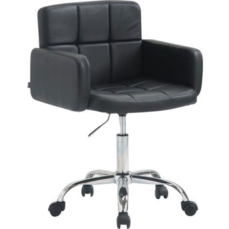 Silla de oficina con ruedas con respaldo y reposabrazos en sintético negro FAL10149