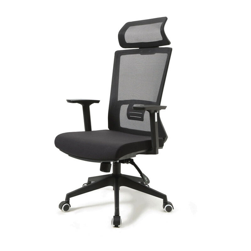 

Silla de oficina con ruedas, en tejido negro, diseño WYATT.