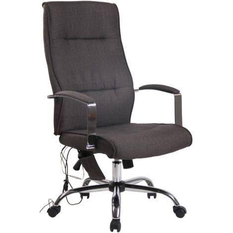Silla de oficina con ruedas función masaje mecanismo de equilibrio en tejido gris oscuro 100002610