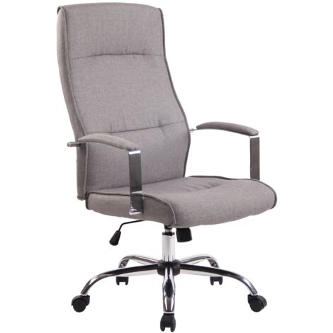 Silla de oficina con ruedas mecanismo de equilibrio regulable en altura en tela gris 100002609