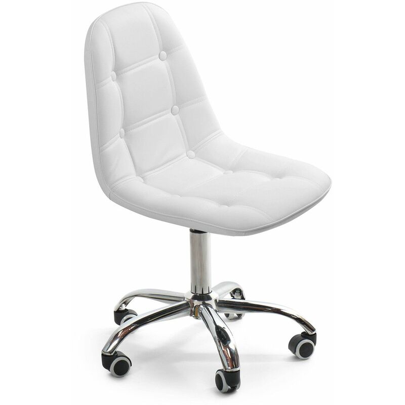 

Silla De Oficina Con Ruedas Of Blanco Ancho: 45 X Largo: 52 X Alto: 82,5 - 94