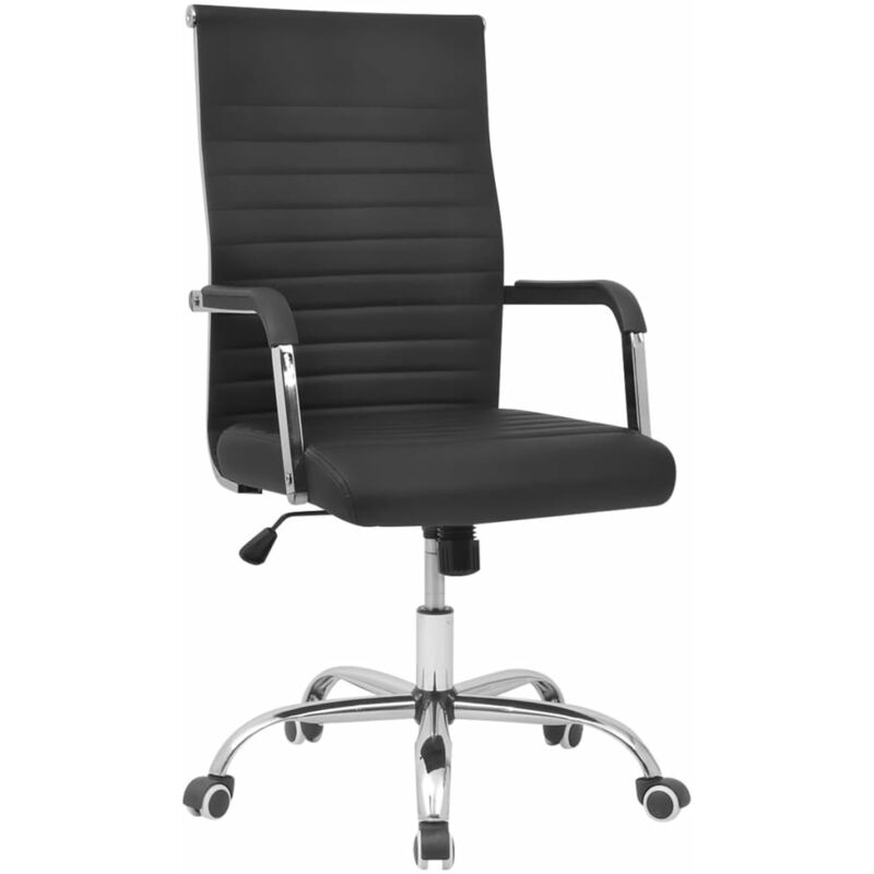 

Silla de oficina de cuero artificial negra 55x63 cm - Negro
