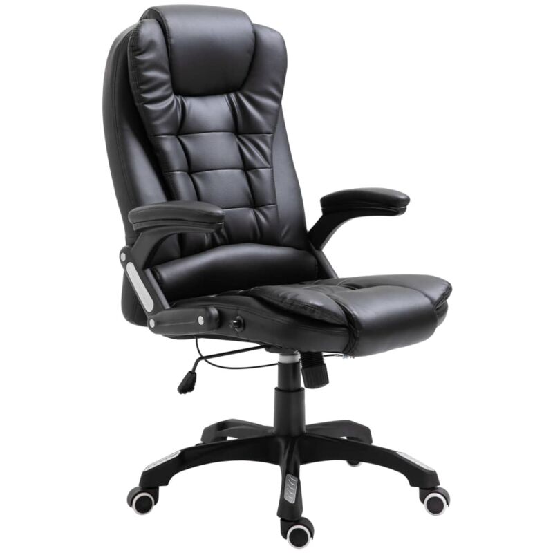 

vidaXL Silla de Oficina de Cuero Sintético Negra - Negro