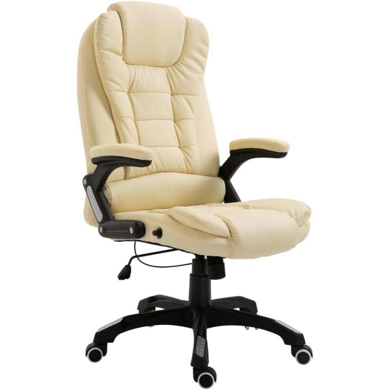 

vidaXL Silla de Oficina de Cuero Sintético Crema - Crema