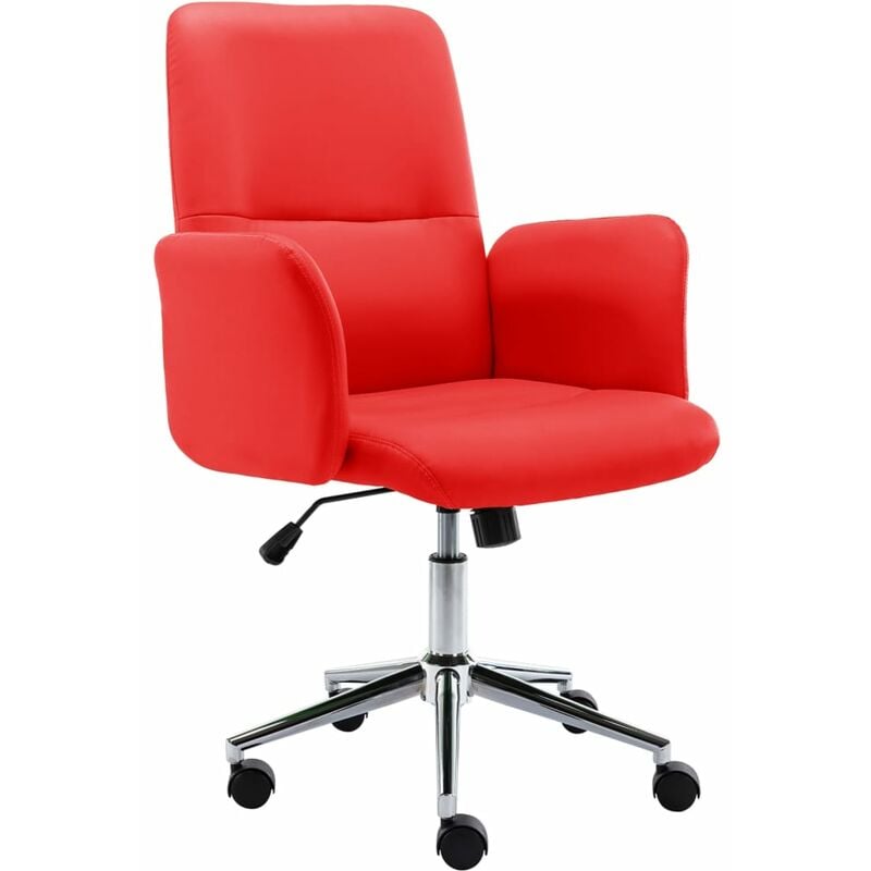 

Silla de oficina de cuero sintético rojo