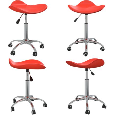Silla de oficina de cuero sintético rojo - Silla de oficina roja - Silla de oficina cuero sintético