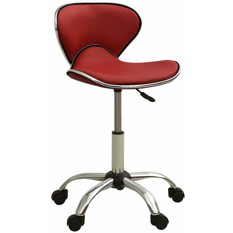 

Silla de oficina de cuero sintético rojo vino tinto