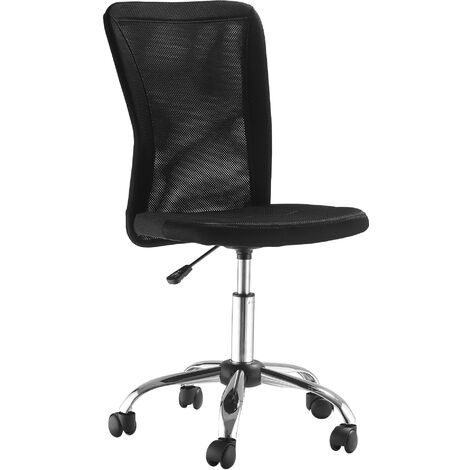 silla de oficina de malla silla de escritorio giratoria sin brazos con altura ajustable carga 100 kg para estudio despacho 43x58x90-100 cm