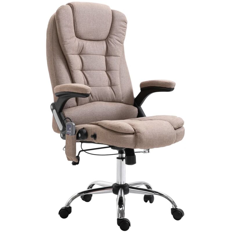 

Silla de oficina de masaje de poliéster gris taupe - Marrón