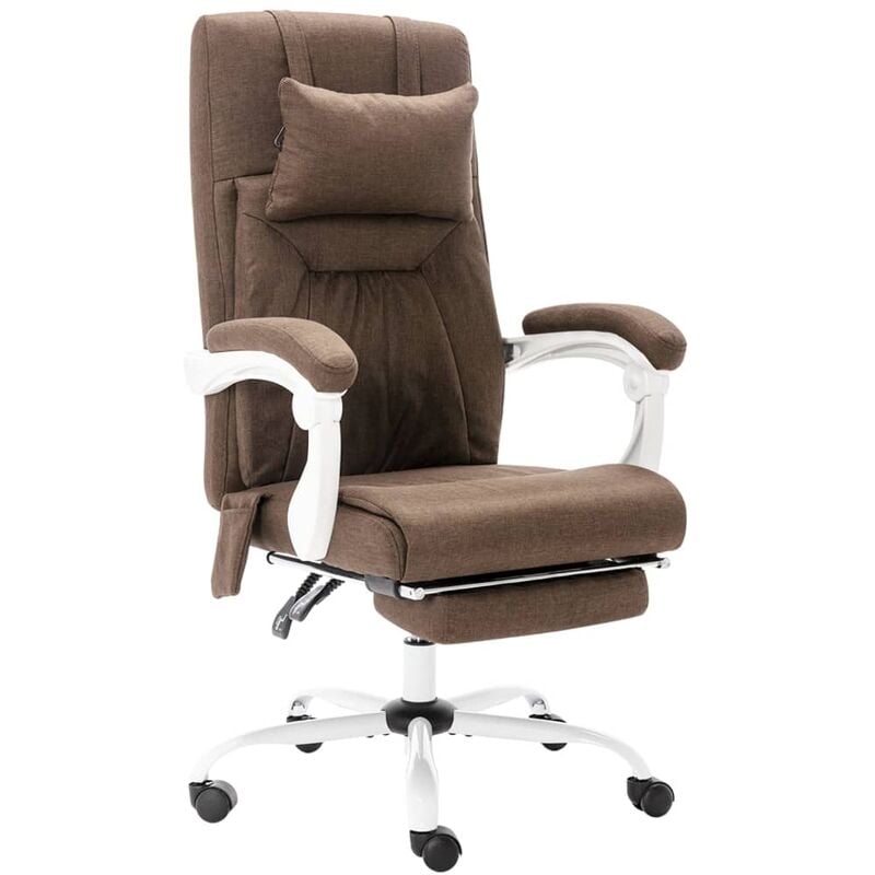 

Silla de oficina de masaje de tela marrón