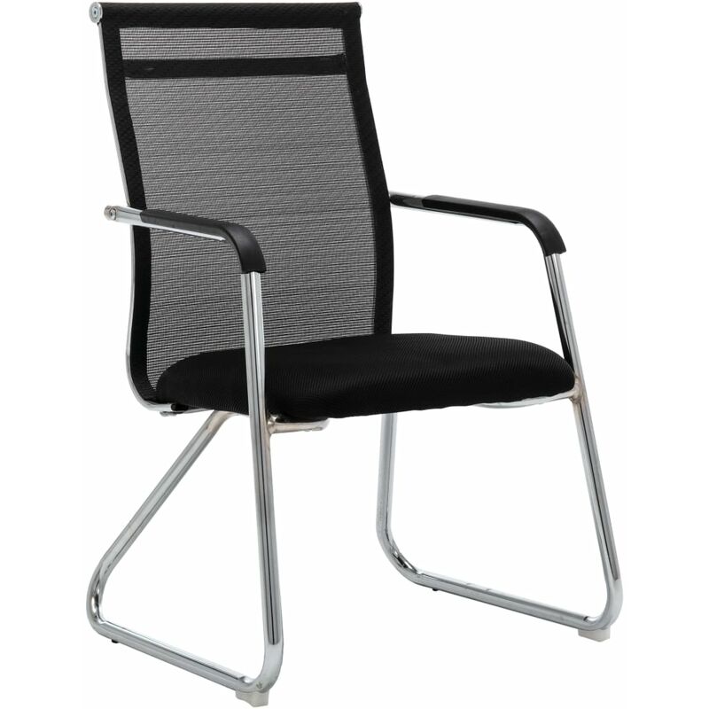 

vidaXL Silla de oficina de tela de malla negra - Negro
