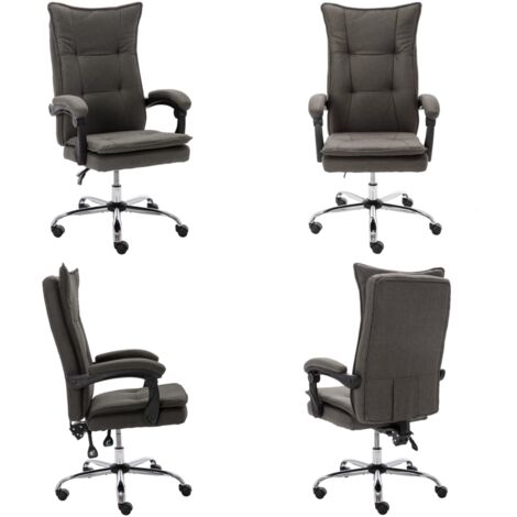 Silla de oficina de tela gris - Silla ergonómica - Silla reclinable