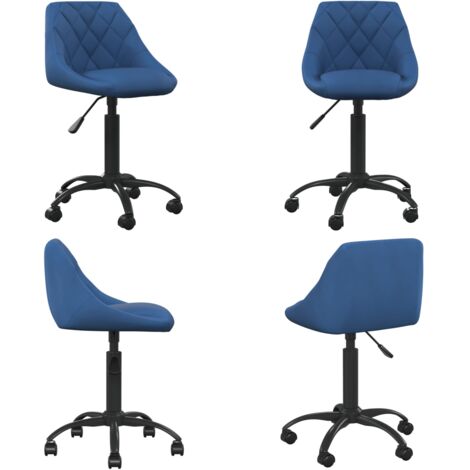 Silla de oficina de terciopelo azul - Silla de oficina ajustable - Silla de oficina azul