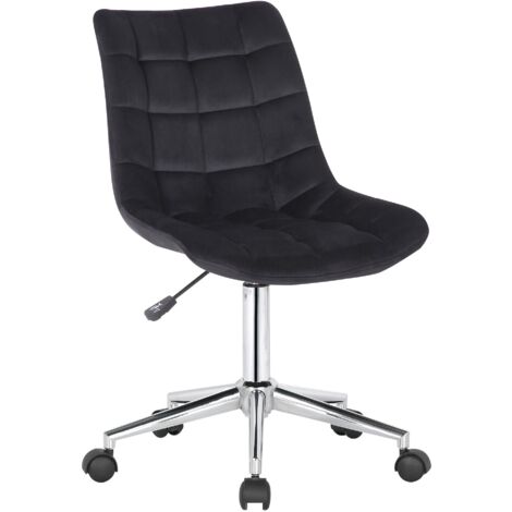 Silla de oficina de terciopelo negro con ruedas diseño moderno regulable en altura BUR10600