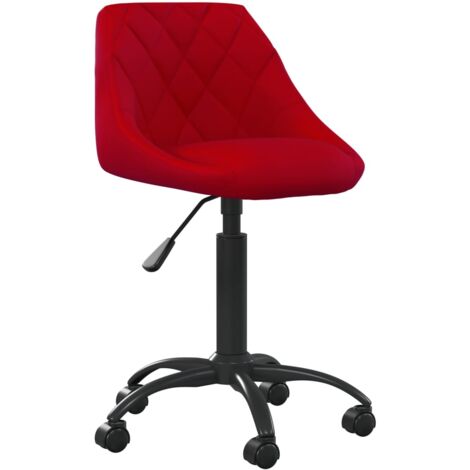 Silla de oficina de terciopelo rojo tinto vidaXL