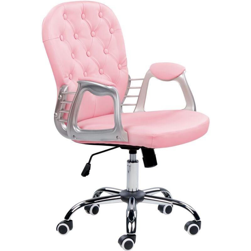 

Silla de oficina en piel sintética rosa PRINCESS