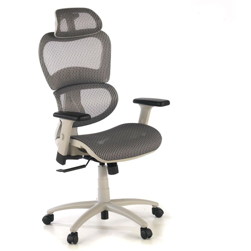 

Silla de oficina Ergocity white cojin lumbar brazos 3D gris - gris