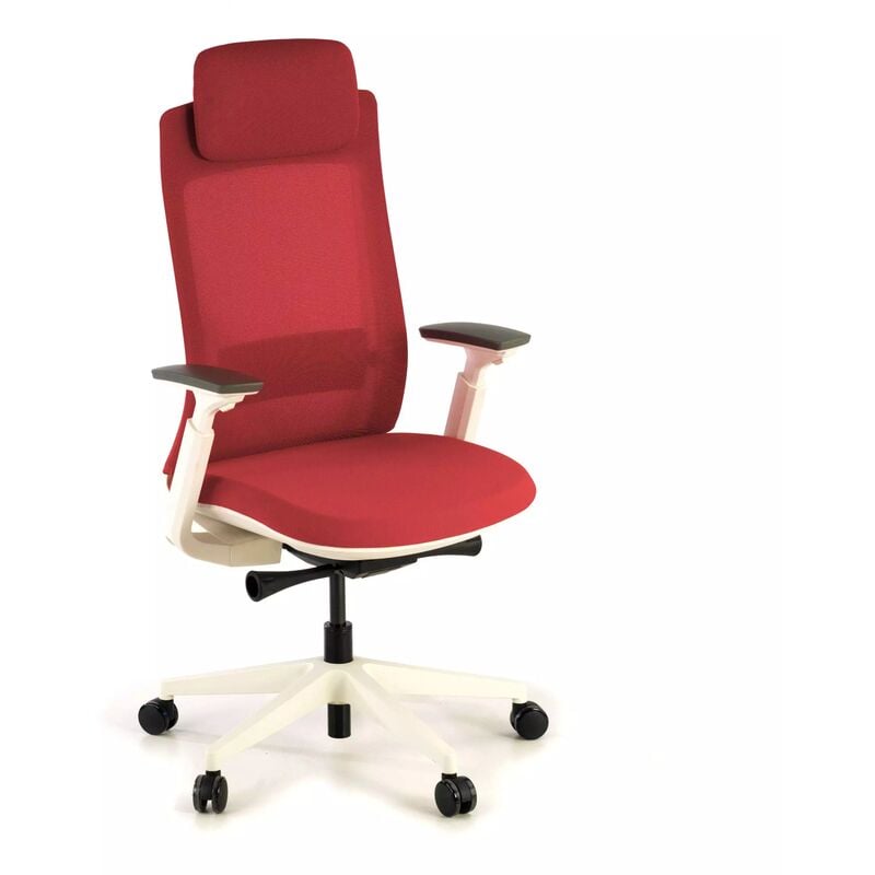 

Silla de oficina ergonómica Reflect White, roja - rojo