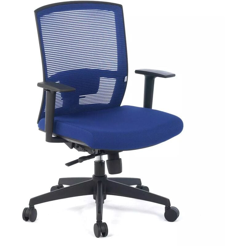 

Silla de oficina ergonómica Kendo, mecanismo sincro, azul - azul