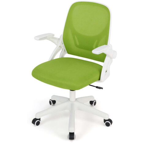 Silla de oficina ergonómica 63 x 63 x 92-100 cm confort óptimo con reposabrazos abatibles diseño moderno en verde PP 200011098
