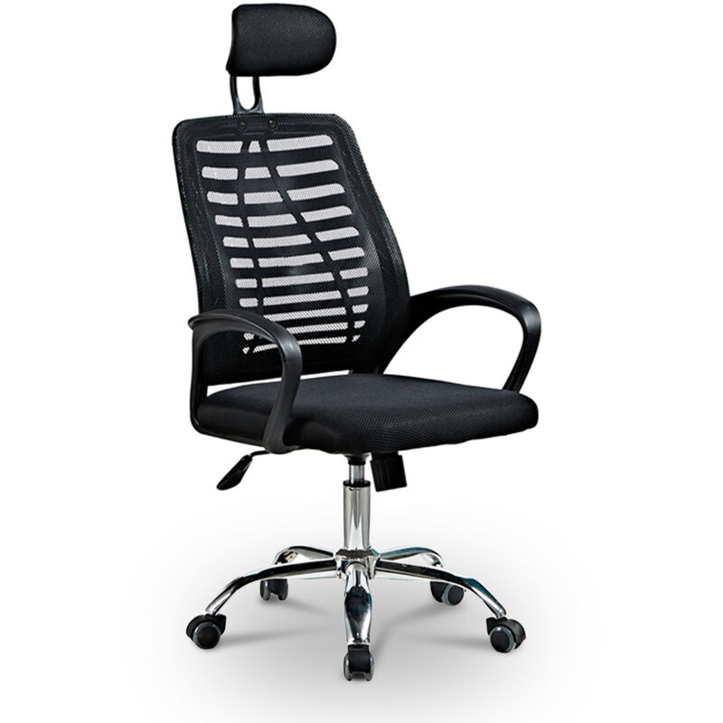 

Silla de oficina ergonómica con tejido transpirable y reposacabezas Equilibrium