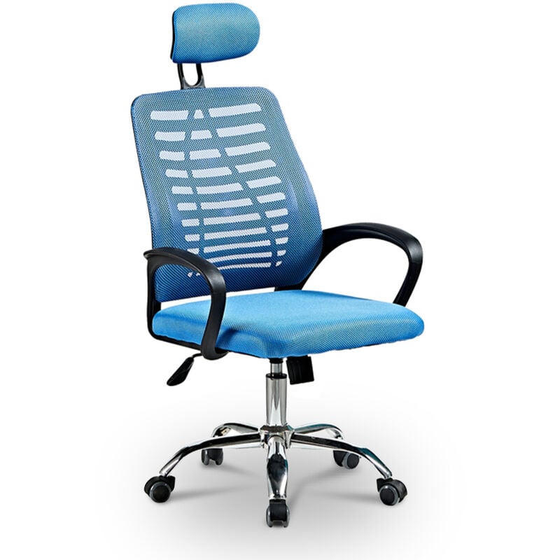 

Silla de oficina ergonómica con tejido transpirable y reposacabezas Equilibrium Sky