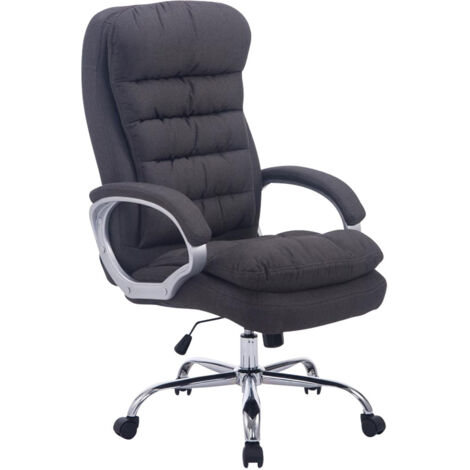 Silla de oficina ergonómica y confortable hasta 235 kg en tela gris oscuro y metal cromado 100002403