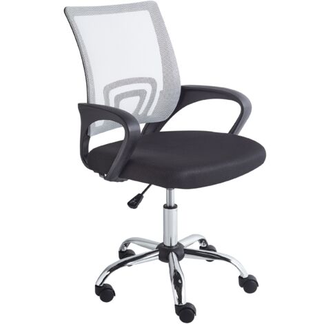 Silla de oficina escritorio giratoria con altura regulable negro y blanco Solid