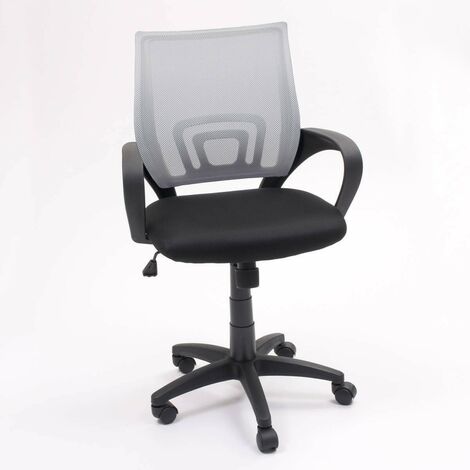 Silla de oficina, estudio o escritorio PRACTIK, con brazos y base giratoria, tela 3D, de 58x55x87/97 cm  GRIS MF-11