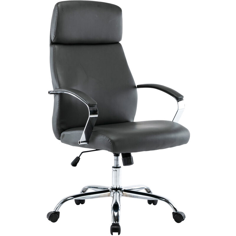 

CLP - Silla De Oficina Faro XL En Simil Cuero o Tela Gris Cuero sintético
