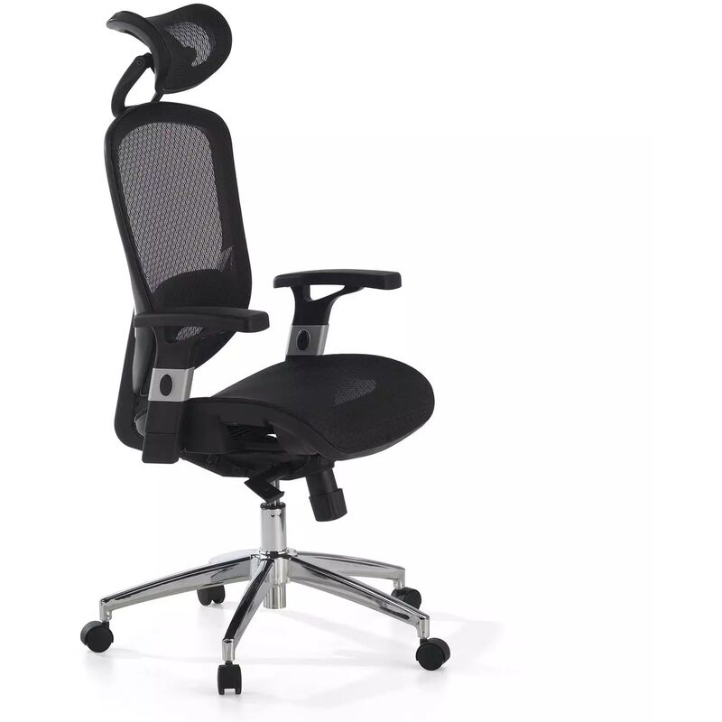 

Silla de oficina flex, brazos, reposacabezas, negro - negro