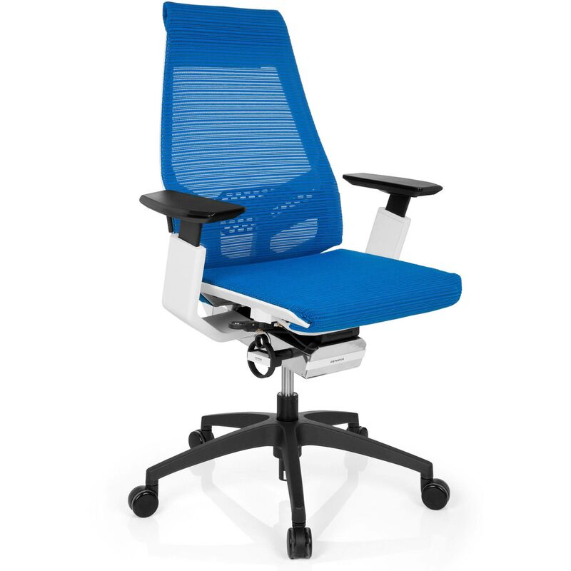 

Silla de oficina Genious white, ergonómica,brazos 4D, azul - azul