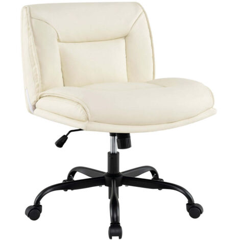 Silla de oficina giratoria ajustable 72 x 72 x 82-90 cm confort óptimo diseño moderno en piel sintética beige 200011083